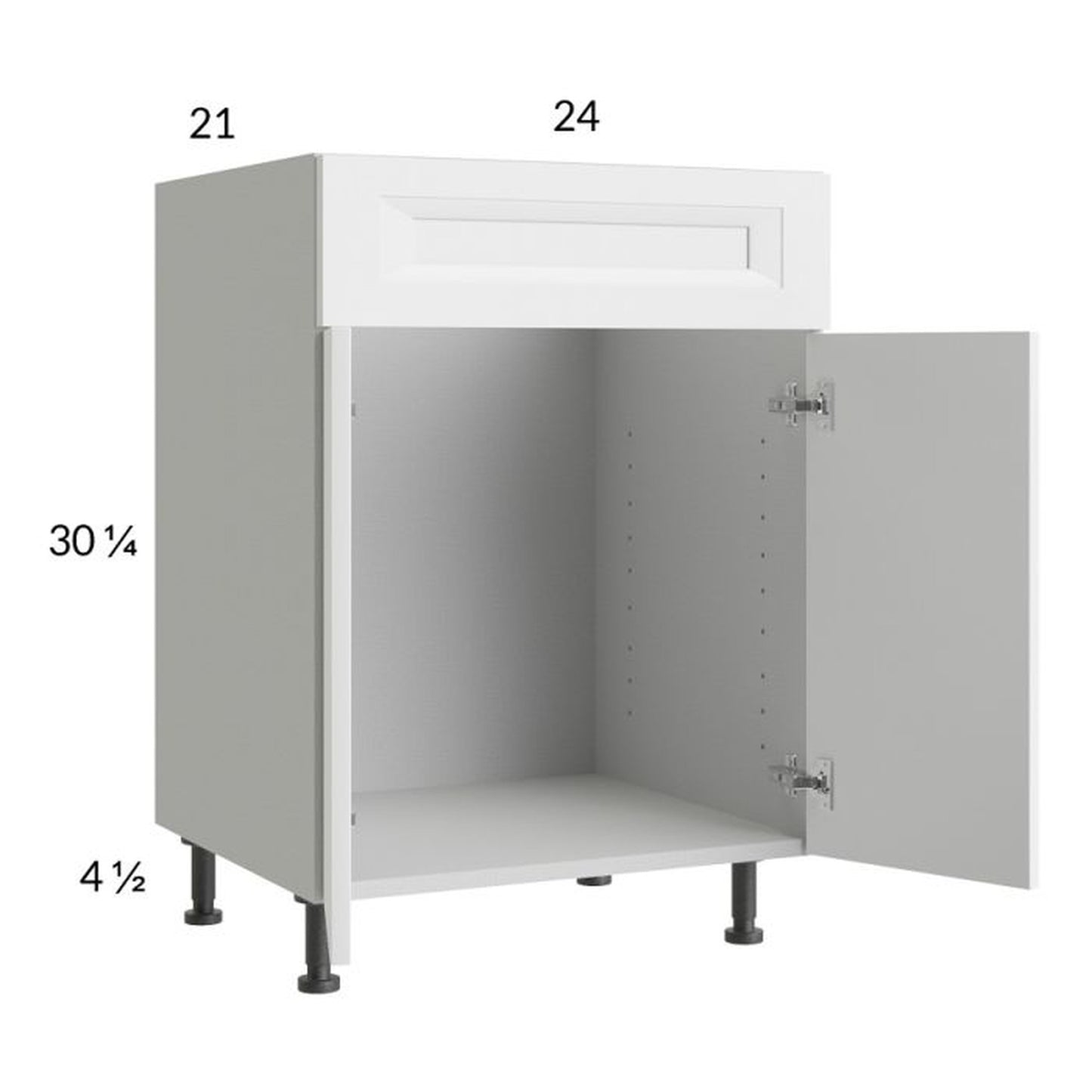 RTA Harbor White 24" Vanity Sink Base Cabinet with 2 Finished End Panels