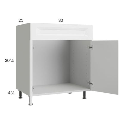 RTA Harbor White 30" Vanity Sink Base Cabinet with 1 Finished End Panel