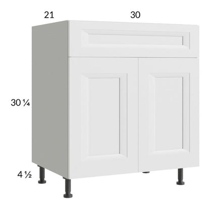 RTA Harbor White 30" Vanity Sink Base Cabinet with 2 Finished End Panels