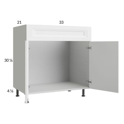 RTA Harbor White 33" Vanity Sink Base Cabinet with 1 Finished End Panel