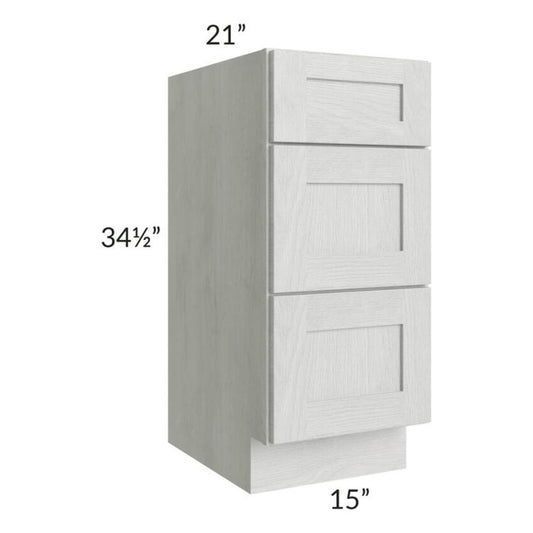 RTA Heather Grey Shaker 15" Drawer Base Bathroom Vanity Cabinet