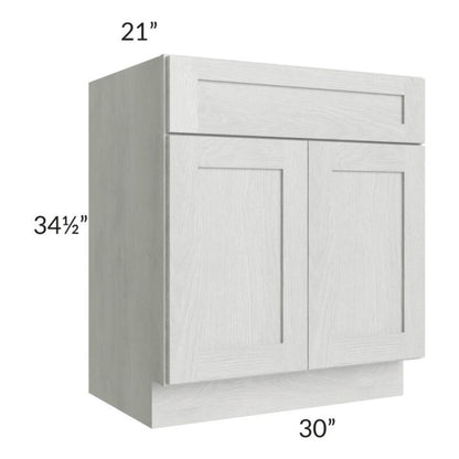 RTA Heather Grey Shaker 30" Bathroom Vanity With 2 Doors