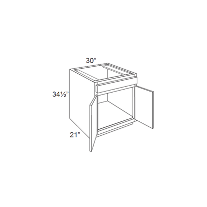 RTA Heather Grey Shaker 30" Bathroom Vanity With 2 Doors