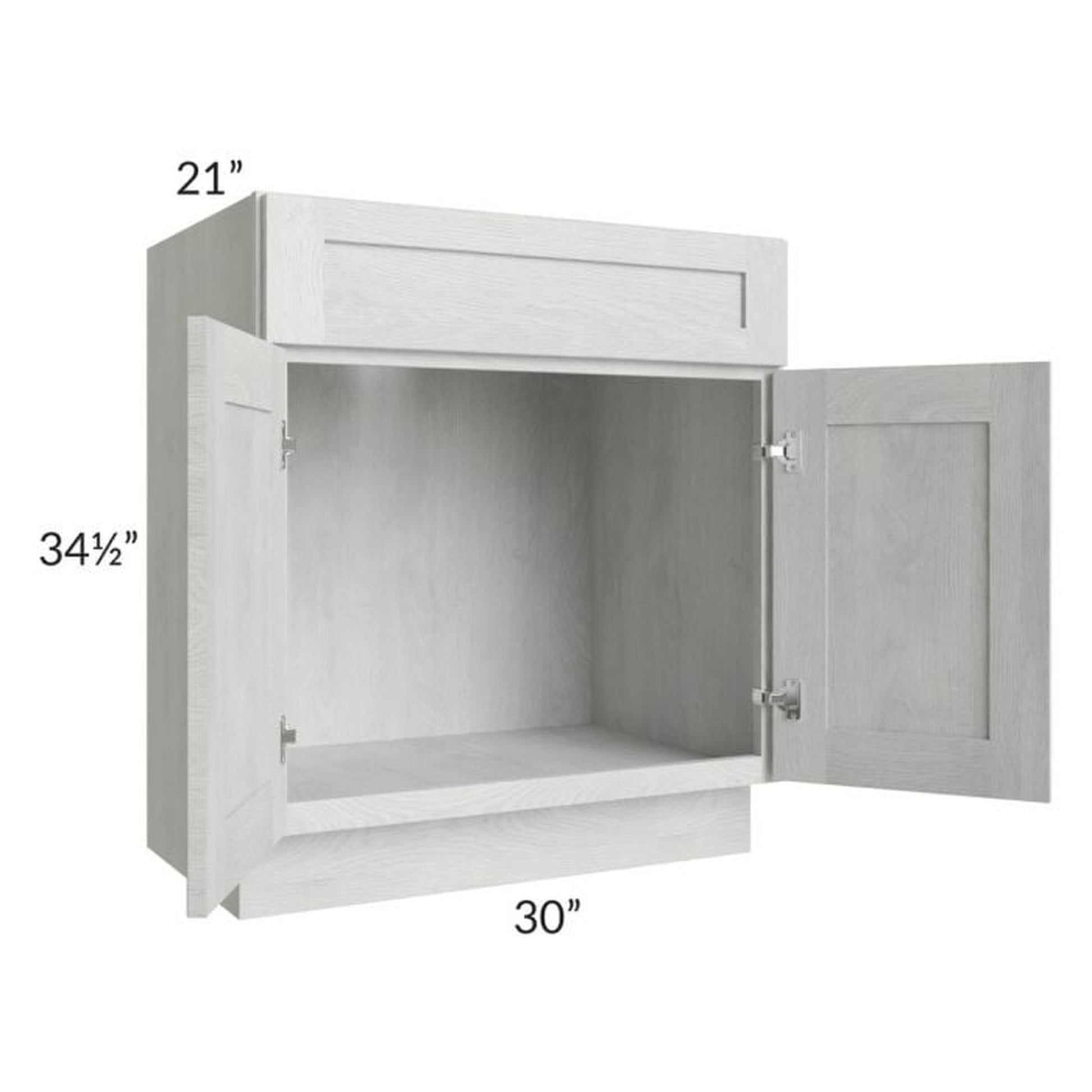 RTA Heather Grey Shaker 30" Bathroom Vanity With 2 Doors