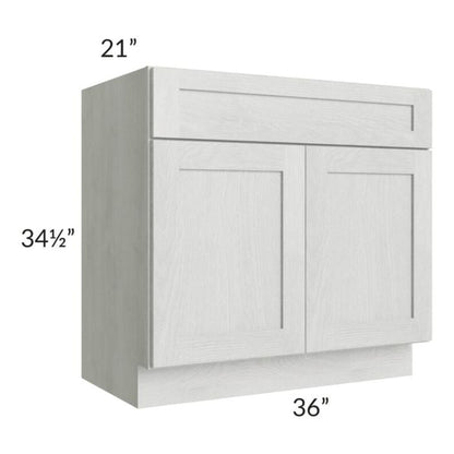 RTA Heather Grey Shaker 36" Bathroom Vanity With 2 Doors