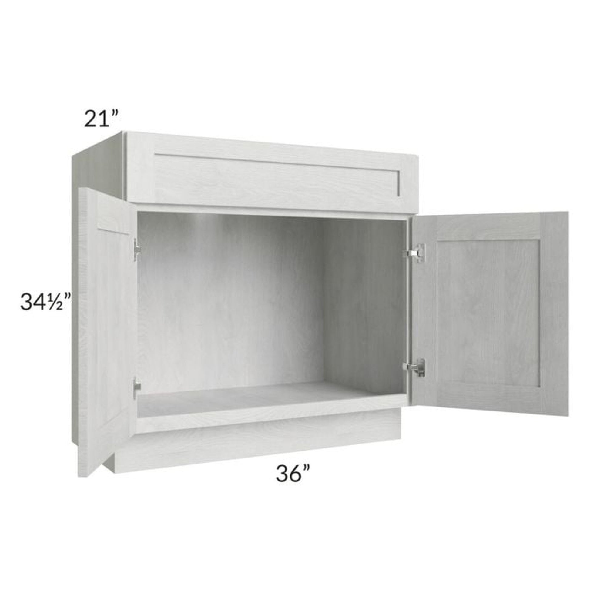 RTA Heather Grey Shaker 36" Bathroom Vanity With 2 Doors