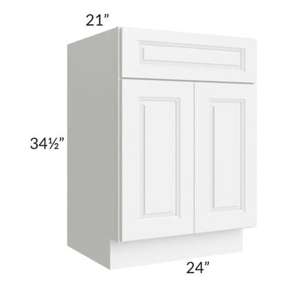 RTA Lakewood White 24" Vanity Base Cabinet with 2 Decorative End Panels