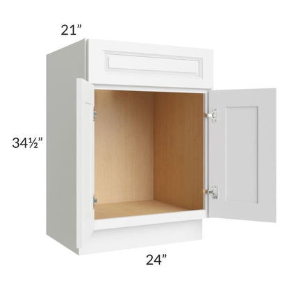 RTA Lakewood White 24" Vanity Base Cabinet with 2 Decorative End Panels