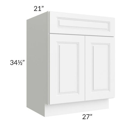 RTA Lakewood White 27" Vanity Base Cabinet with 2 Decorative End Panels