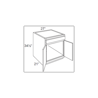 RTA Lakewood White 27" Vanity Base Cabinet with 2 Decorative End Panels