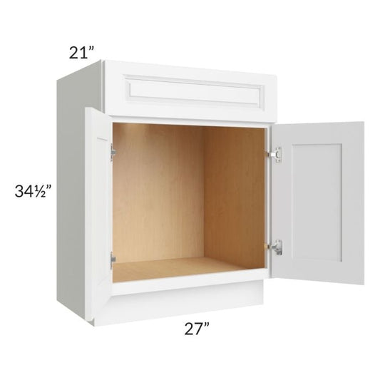 RTA Lakewood White 27" Vanity Base Cabinet with 2 Decorative End Panels