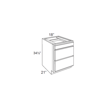 RTA Lexington Cinnamon Glaze 18" Vanity 3-Drawer Base Cabinet