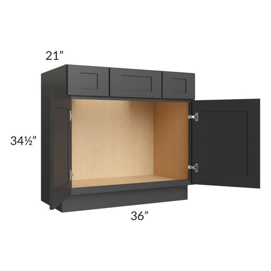 RTA Madison Black Shaker 36" Vanity Base Cabinet