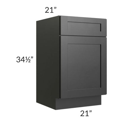 RTA Onyx Black Shaker 21" Vanity Sink Base Cabinet with 1 Decorative End Panel