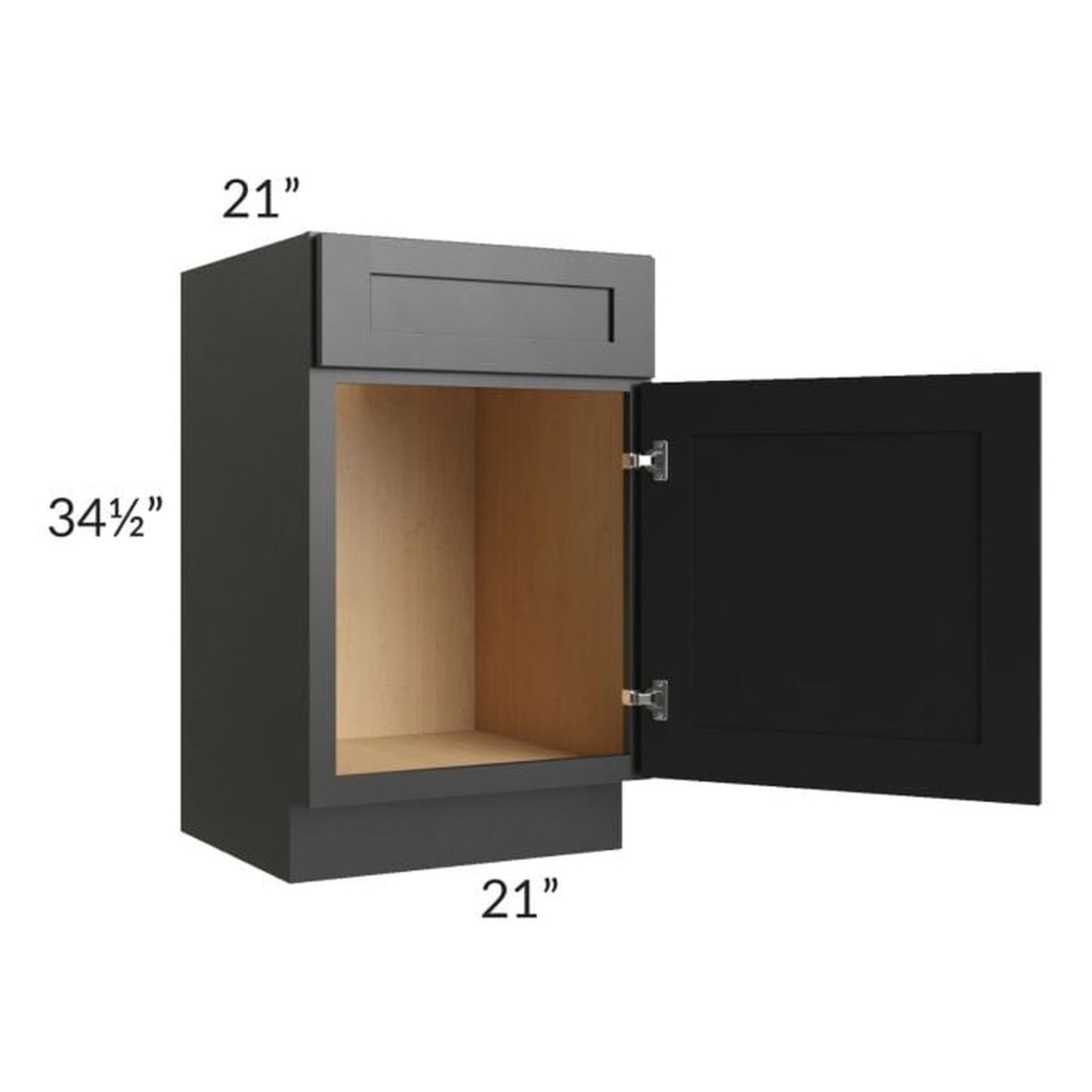 RTA Onyx Black Shaker 21" Vanity Sink Base Cabinet