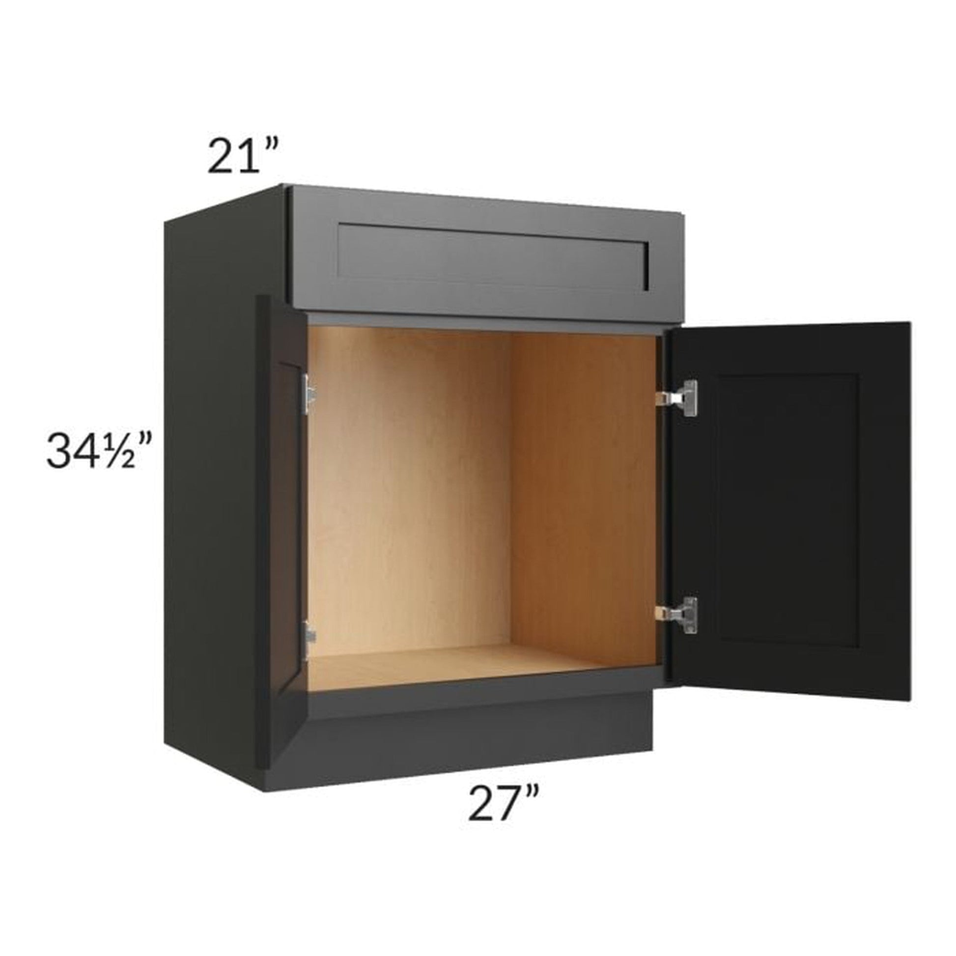 RTA Onyx Black Shaker 27" Vanity Sink Base Cabinet