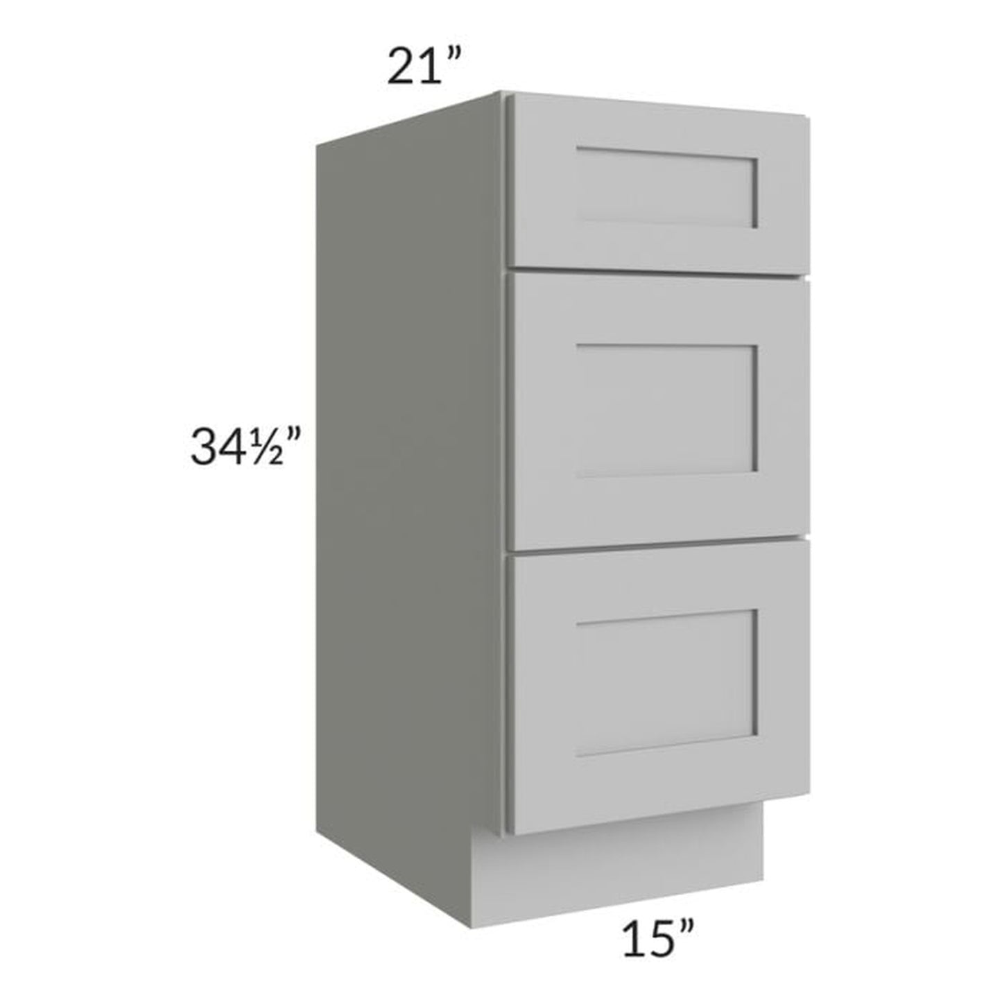 RTA Pewter Grey Shaker 15" Drawer Base Bathroom Vanity Cabinet