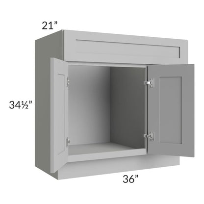 RTA Pewter Grey Shaker 36" Bathroom Vanity With 2 Doors On The Left