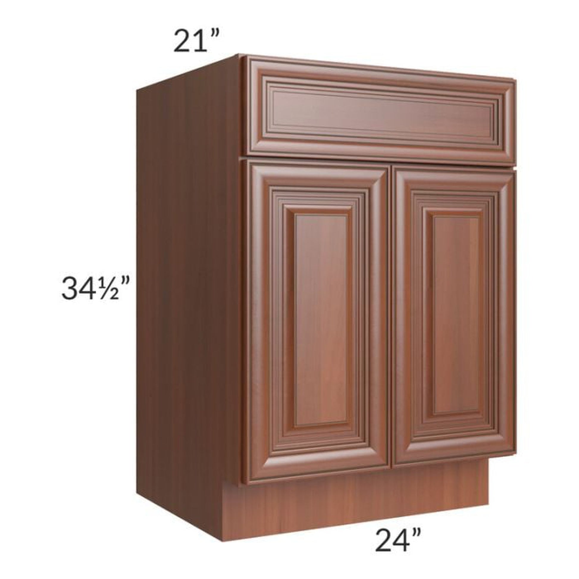 RTA Phoenix Caramel Glaze 24" Vanity Sink Base Cabinet with 2 Decorative End Panels