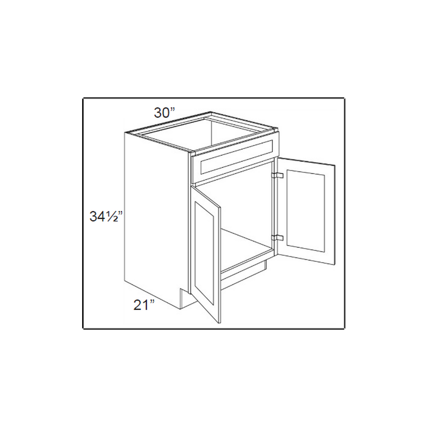 RTA Phoenix Caramel Glaze 30" Vanity Sink Base Cabinet