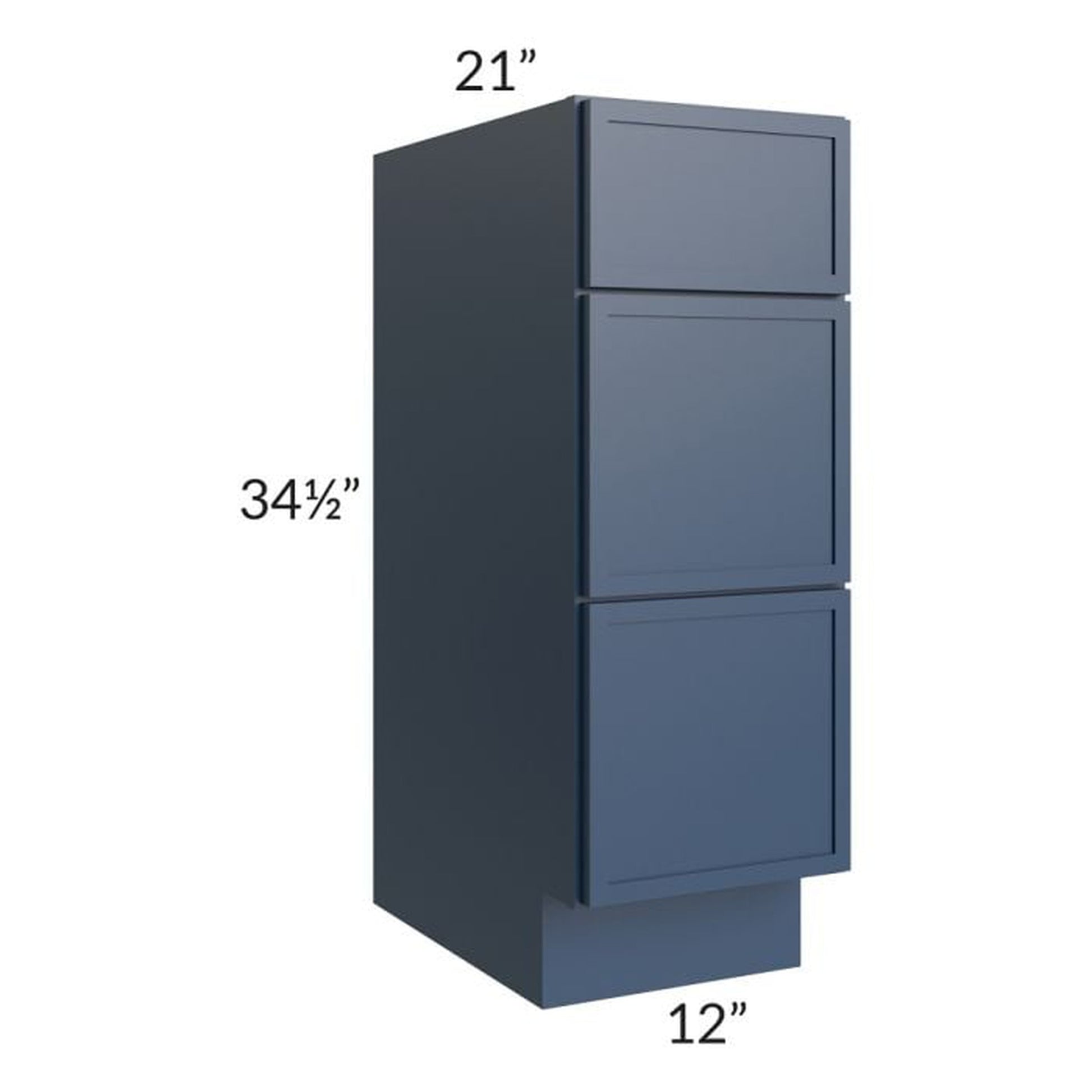 RTA Portland Navy Blue 12" Drawer Base Bathroom Vanity Cabinet