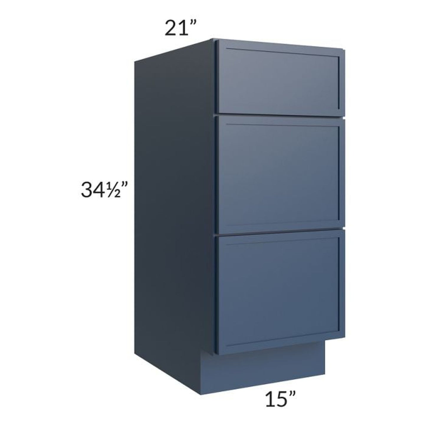 RTA Portland Navy Blue 15" Drawer Base Bathroom Vanity Cabinet