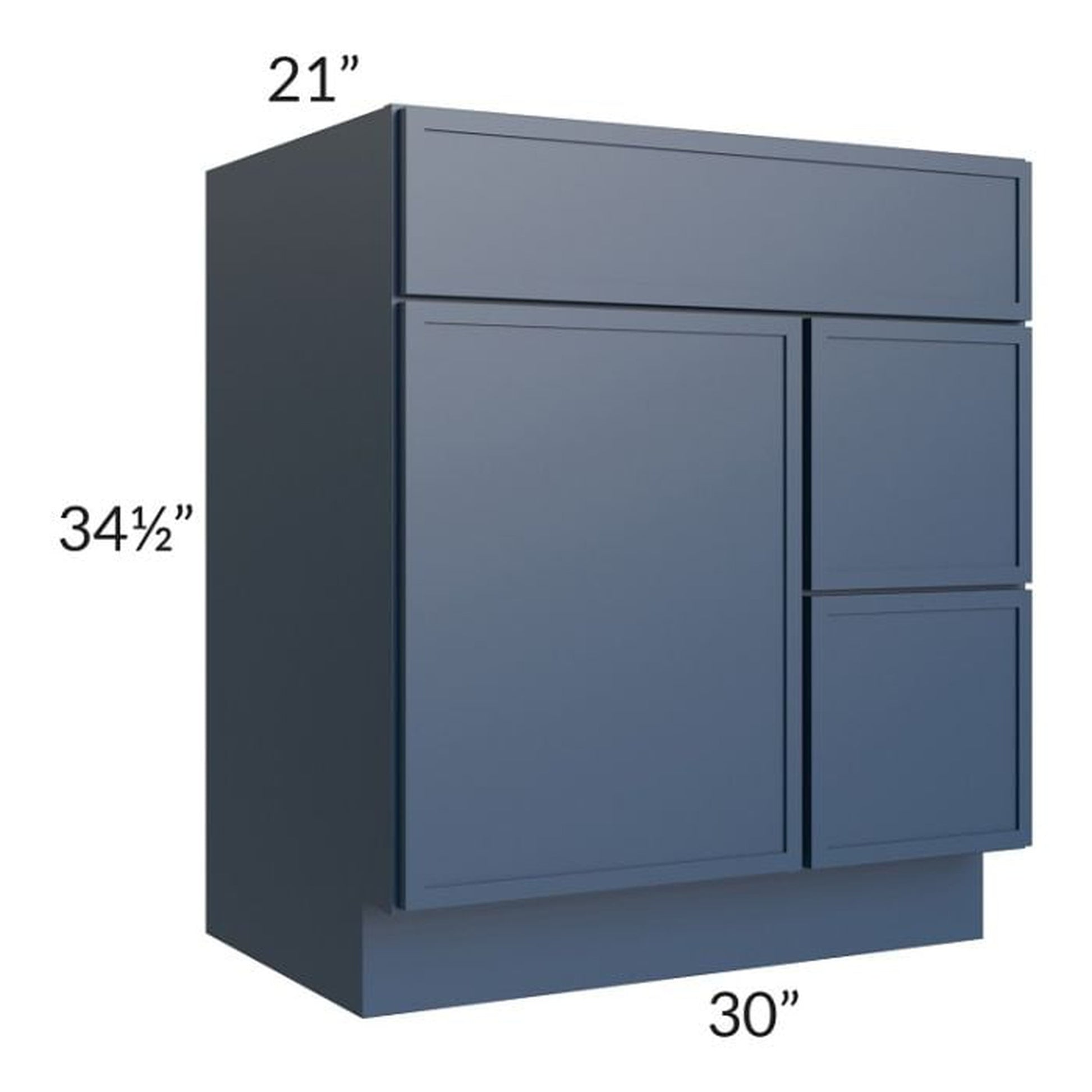 RTA Portland Navy Blue 30" Bathroom Vanity With 1 Door On The Left