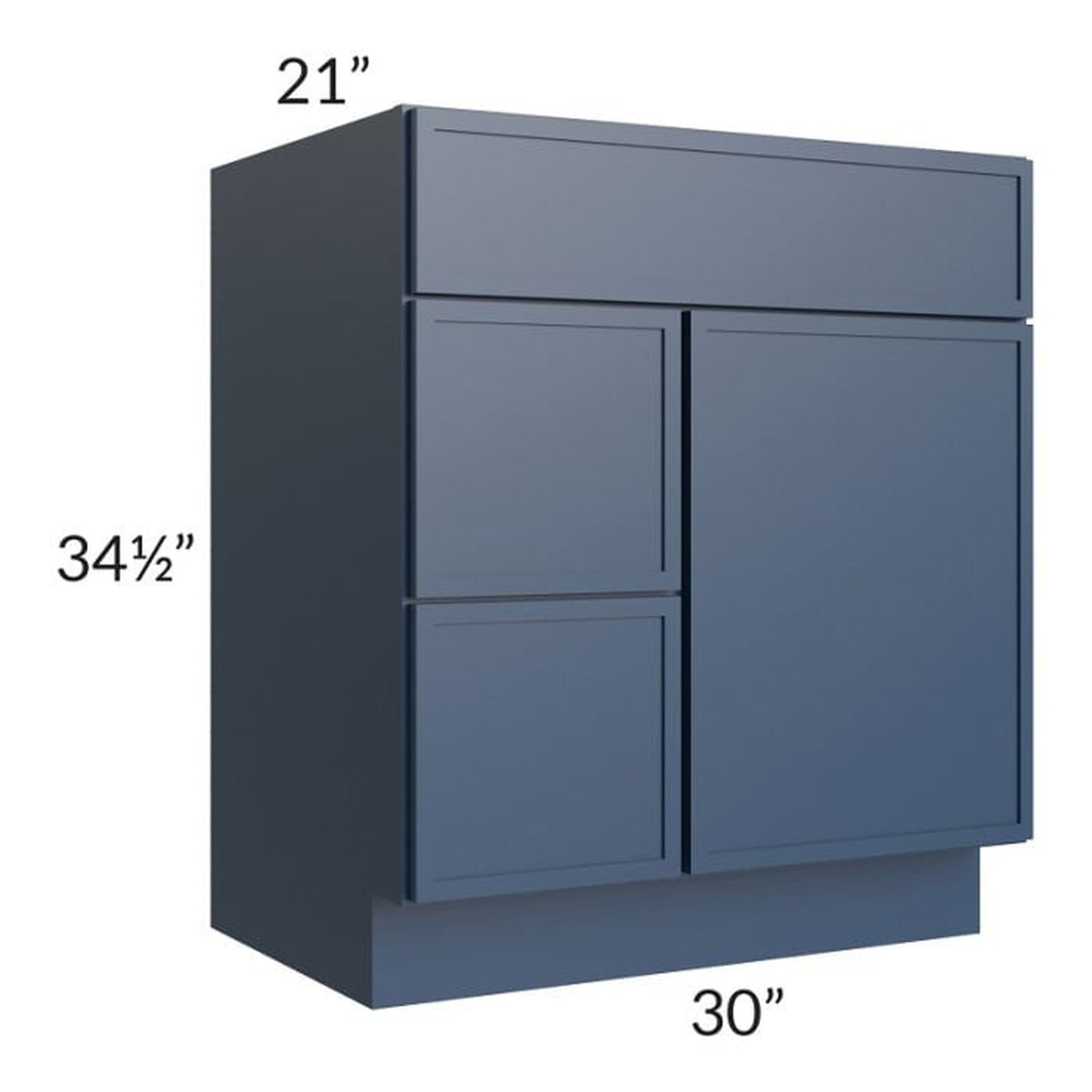 RTA Portland Navy Blue 30" Bathroom Vanity With 1 Door On The Right