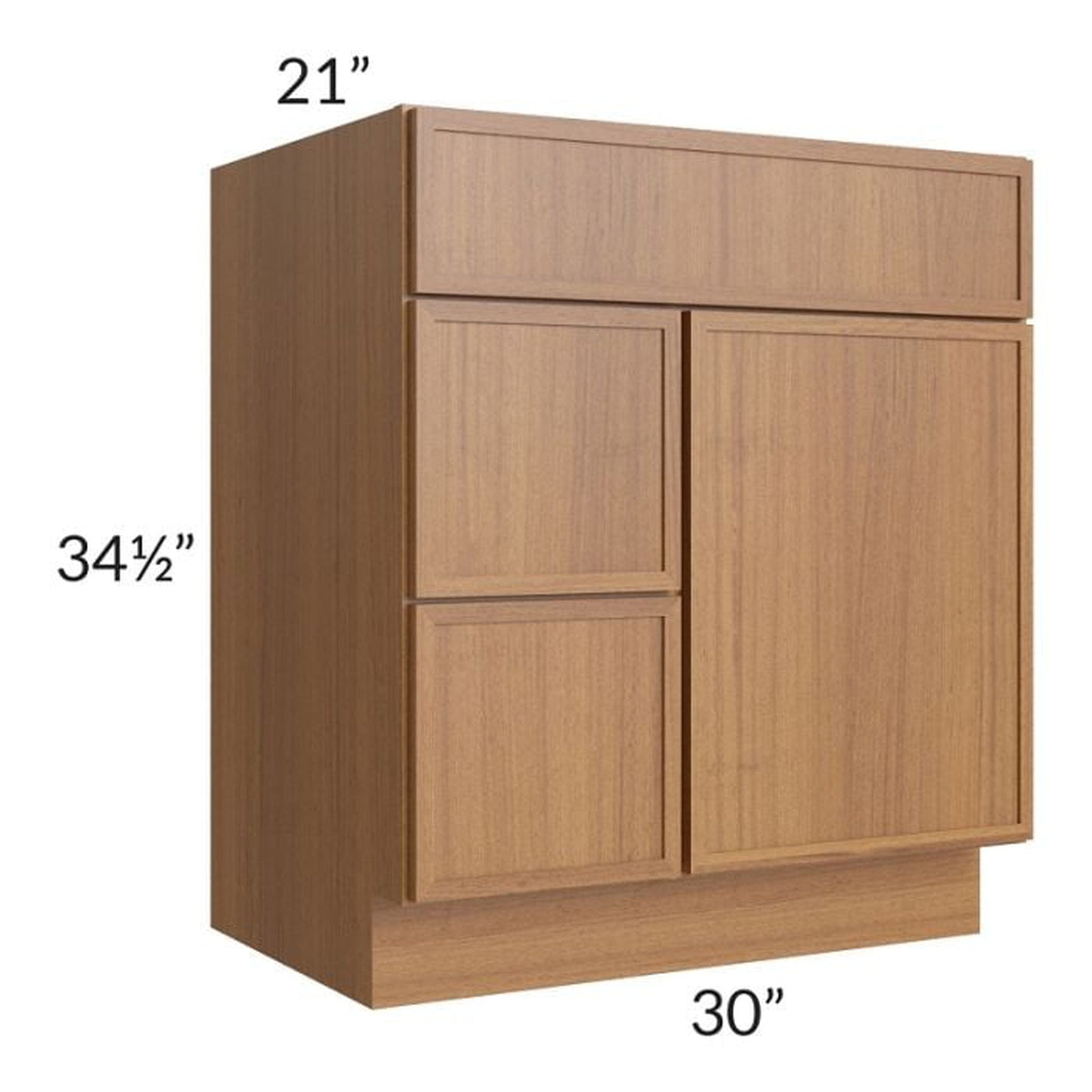 RTA Portland Walnut 30" Bathroom Vanity With 1 Door On The Right