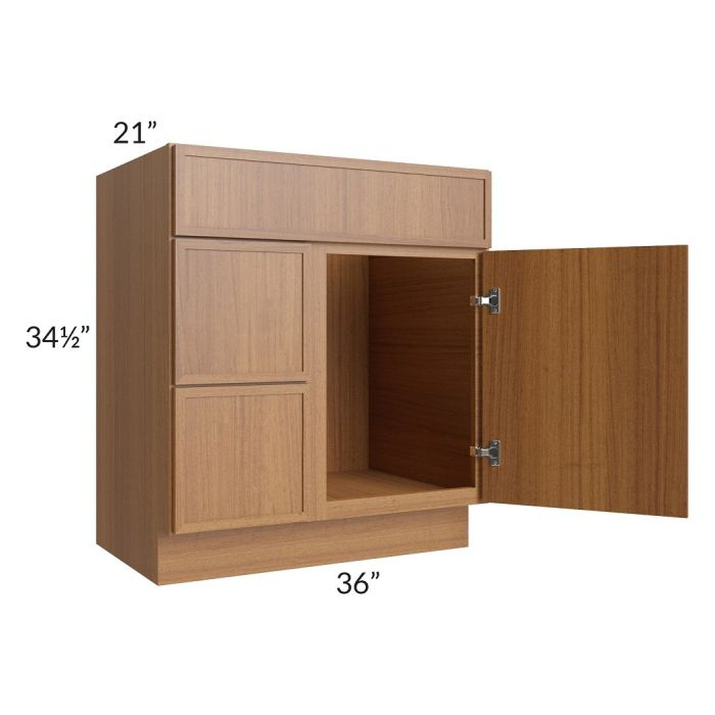 RTA Portland Walnut 30" Bathroom Vanity With 1 Door On The Right