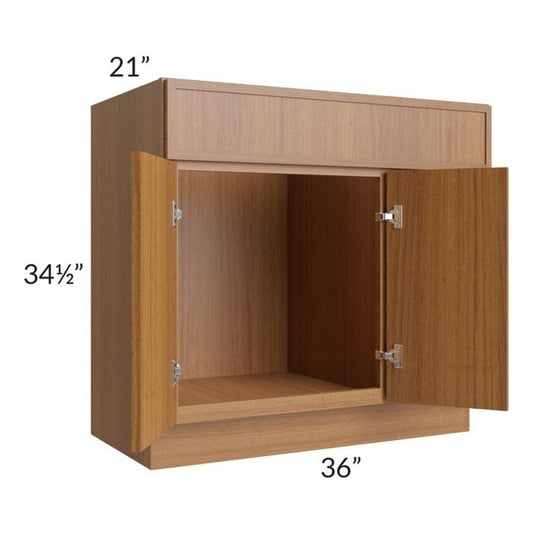 RTA Portland Walnut 36" Bathroom Vanity With 2 Doors On The Left