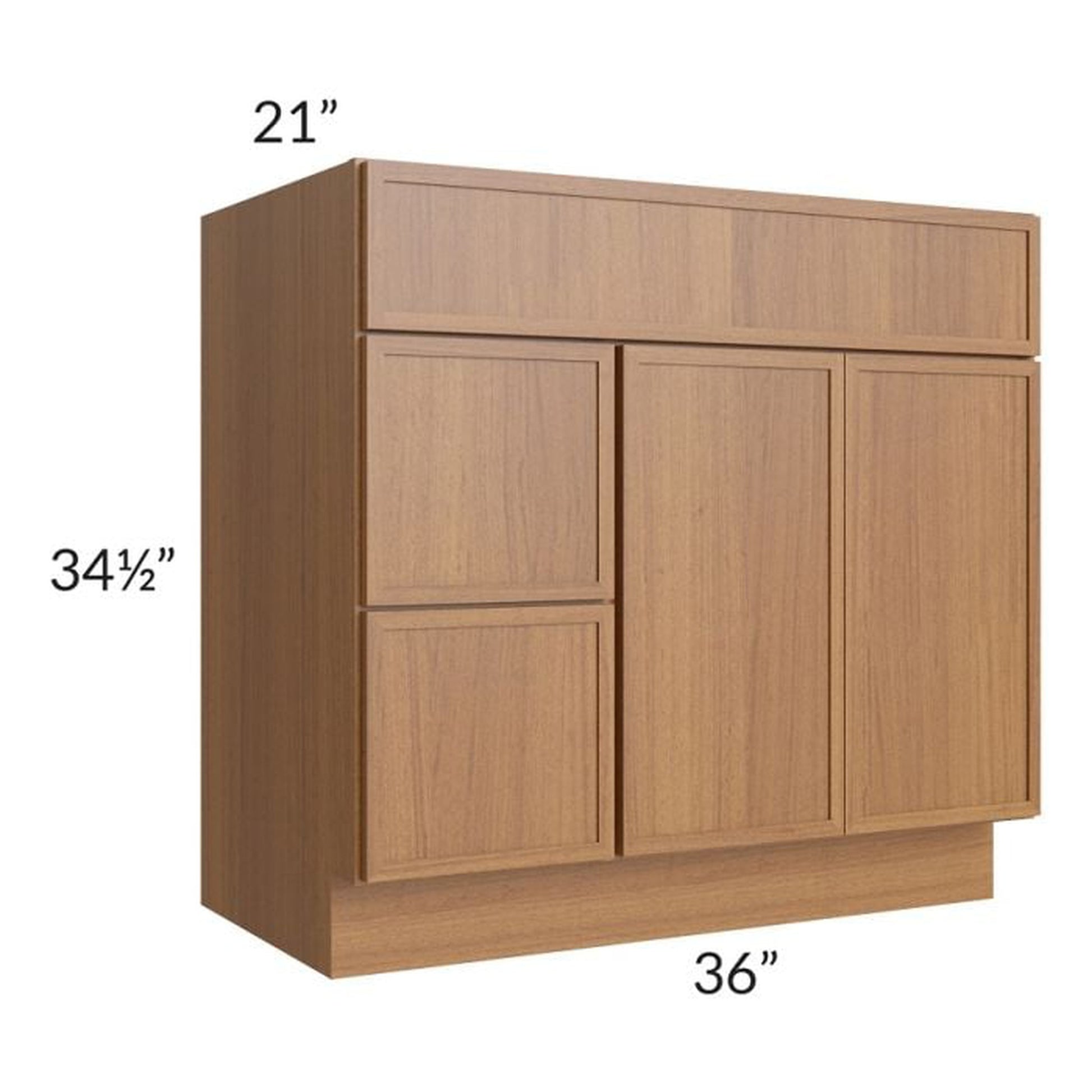 RTA Portland Walnut 36" Bathroom Vanity With 2 Doors On The Right