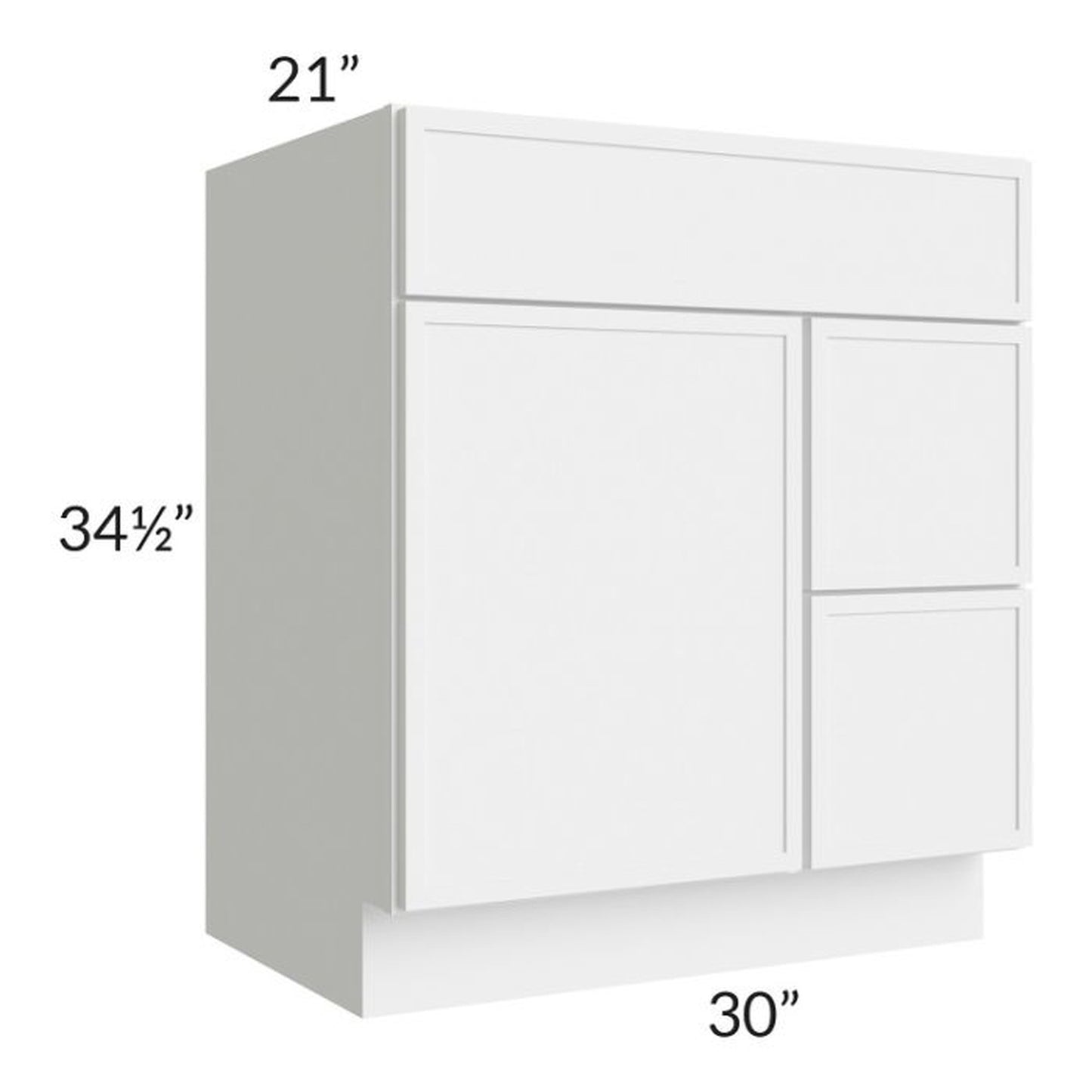 RTA Portland White 30" S3021DR-34-1-2-PW Bathroom Vanity