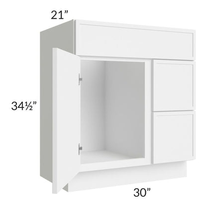 RTA Portland White 30" S3021DR-34-1-2-PW Bathroom Vanity