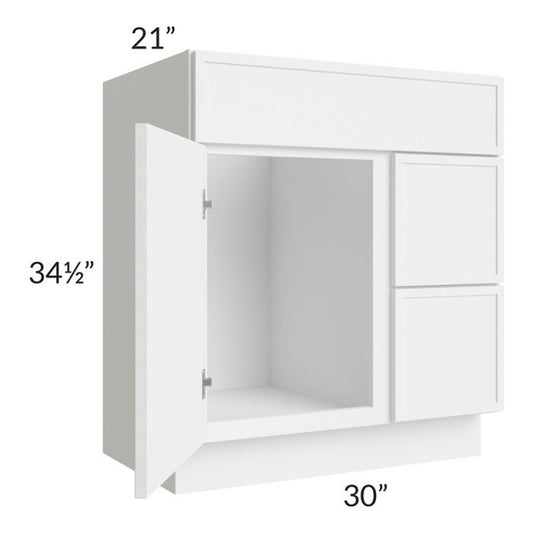 RTA Portland White 30" S3021DR-34-1-2-PW Bathroom Vanity