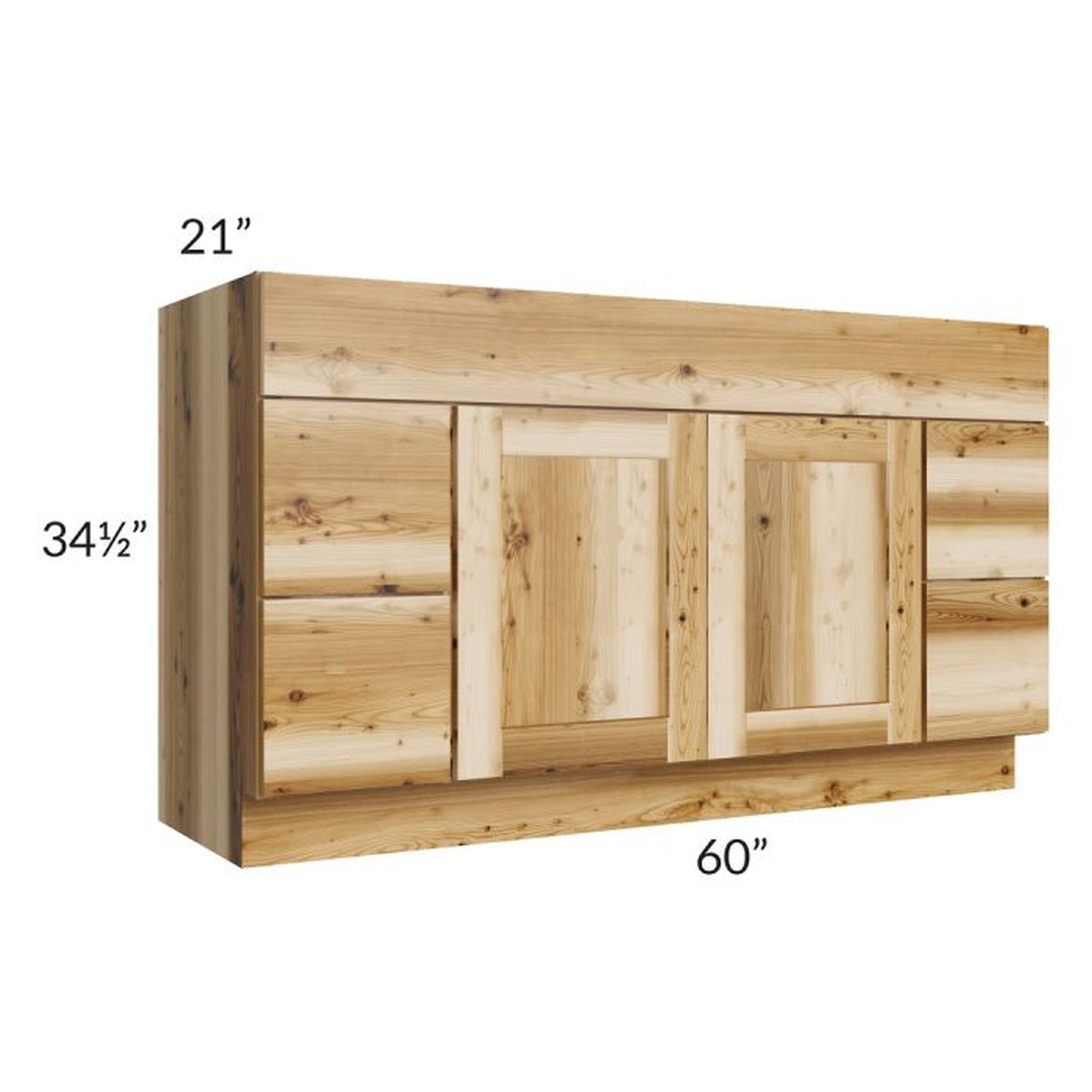 RTA Prairie Shaker 60" Vanity Sink Base Cabinet