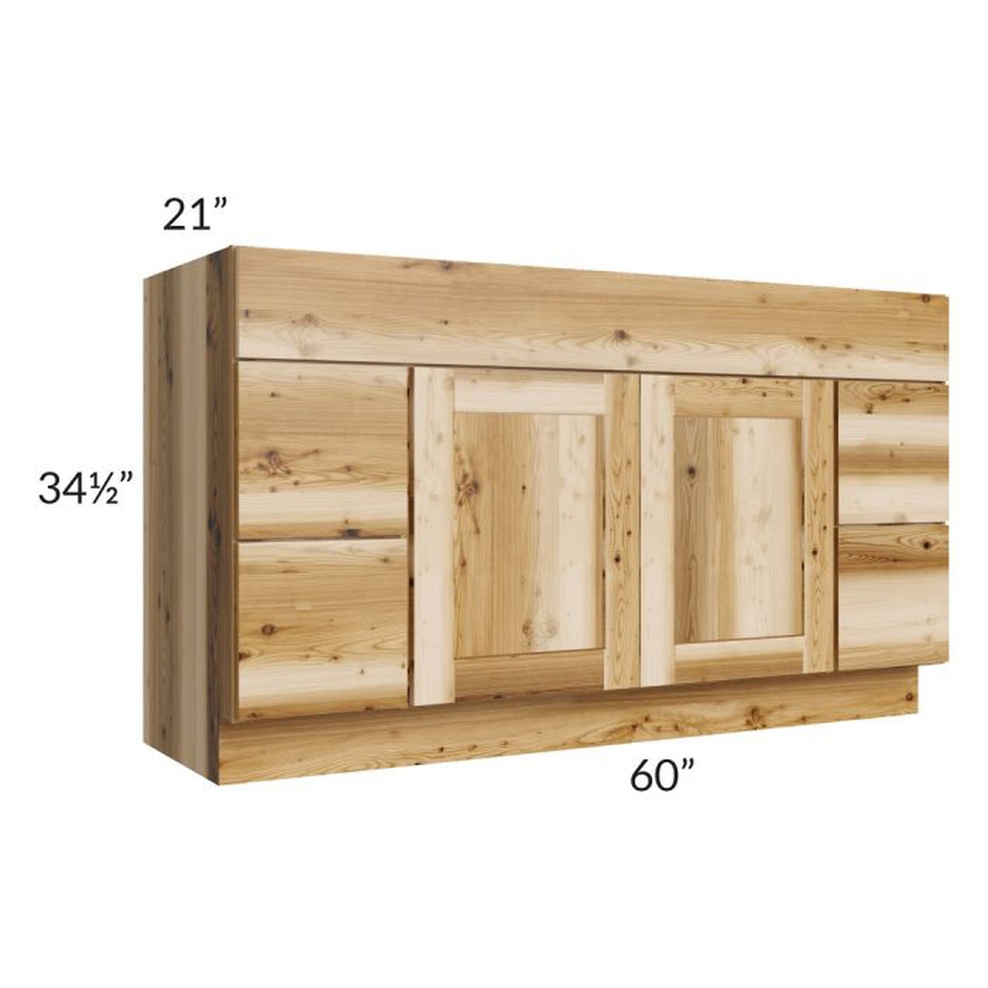 RTA Prairie Shaker 60" Vanity Sink Base Cabinet