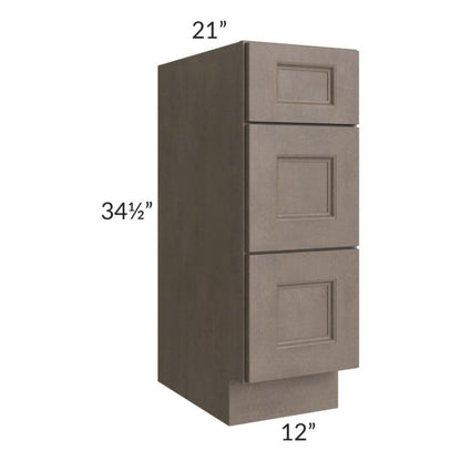 RTA Providence Natural Grey 12" Drawer Base Bathroom Vanity Cabinet