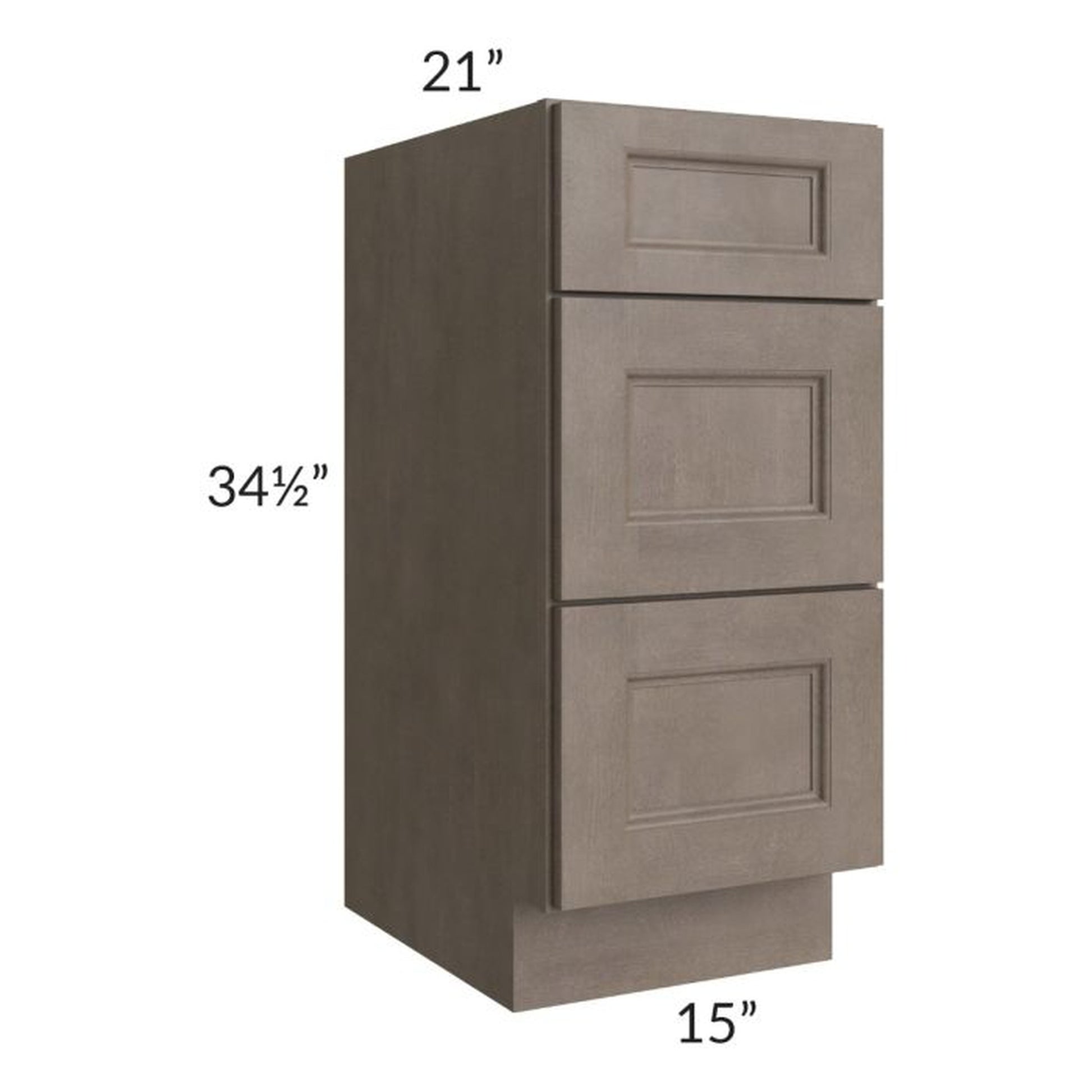 RTA Providence Natural Grey 15" Drawer Base Bathroom Vanity Cabinet