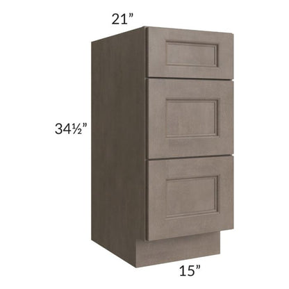 RTA Providence Natural Grey 15" Drawer Base Bathroom Vanity Cabinet