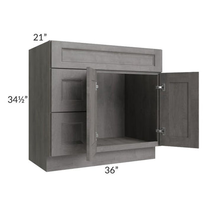 RTA Providence Slate Grey 36" Bathroom Vanity (Door on Left)