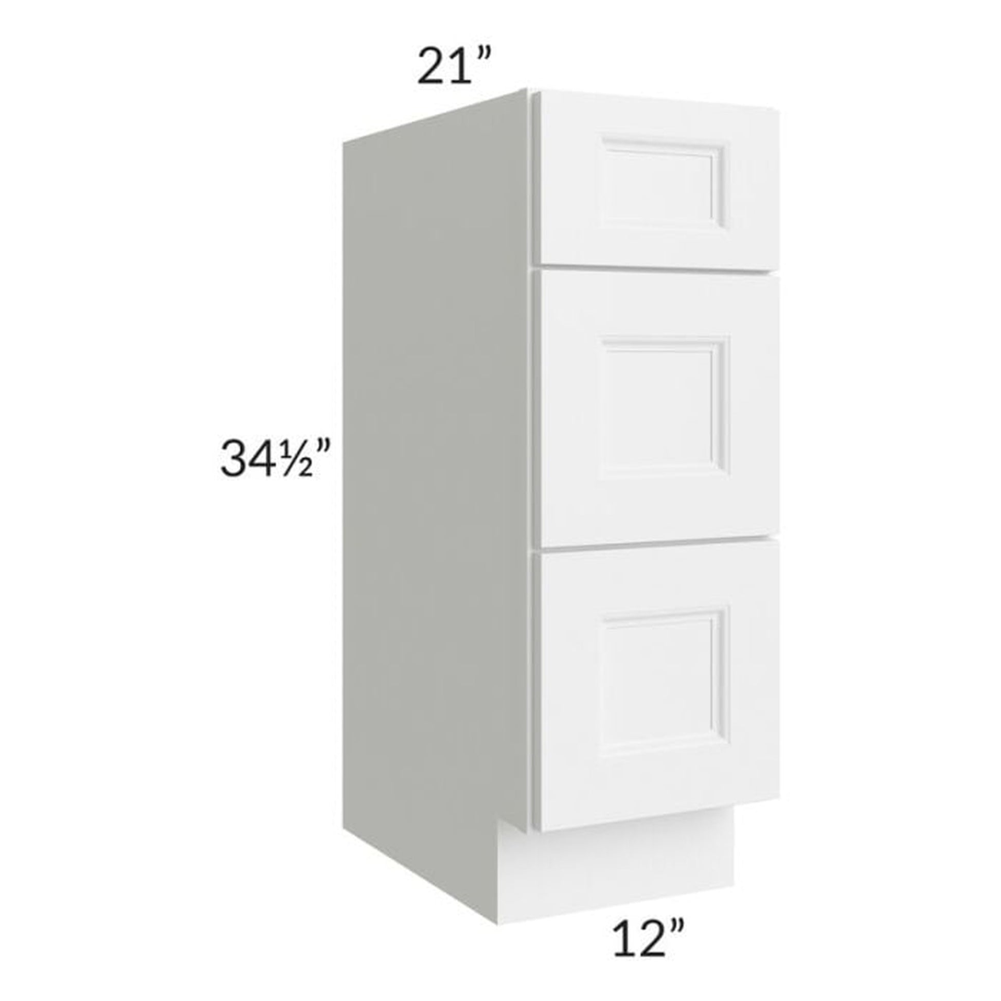 RTA Providence White 12" Drawer Base Bathroom Vanity Cabinet