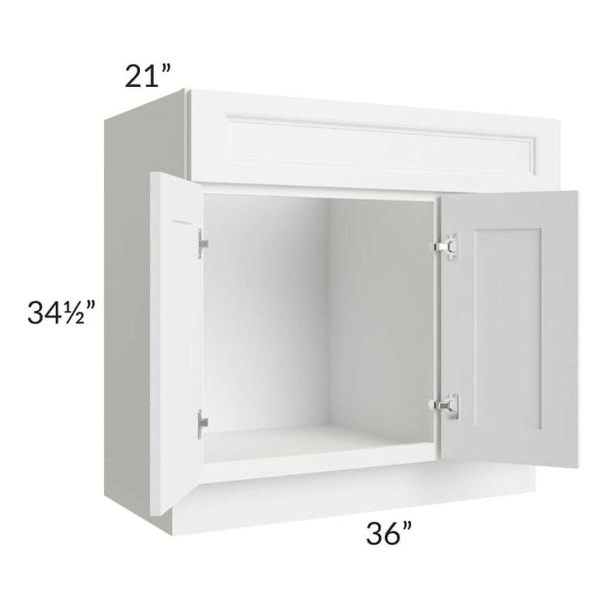 RTA Providence White 36" Bathroom Vanity (Drawers on Right)