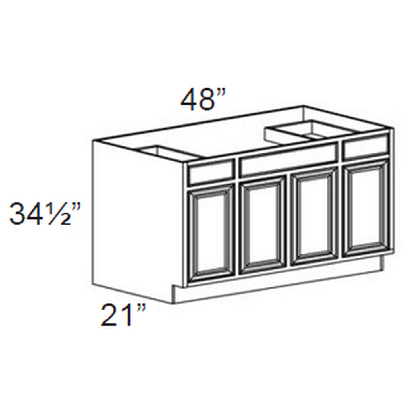 RTA Providence White 48" Bathroom Vanity