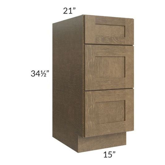 RTA Royal Bronze Shaker 15" Vanity Drawer Base Cabinet