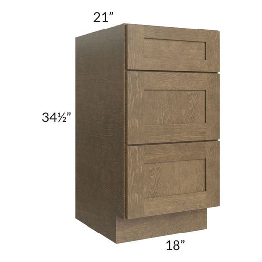 RTA Royal Bronze Shaker 18" Vanity Drawer Base Cabinet