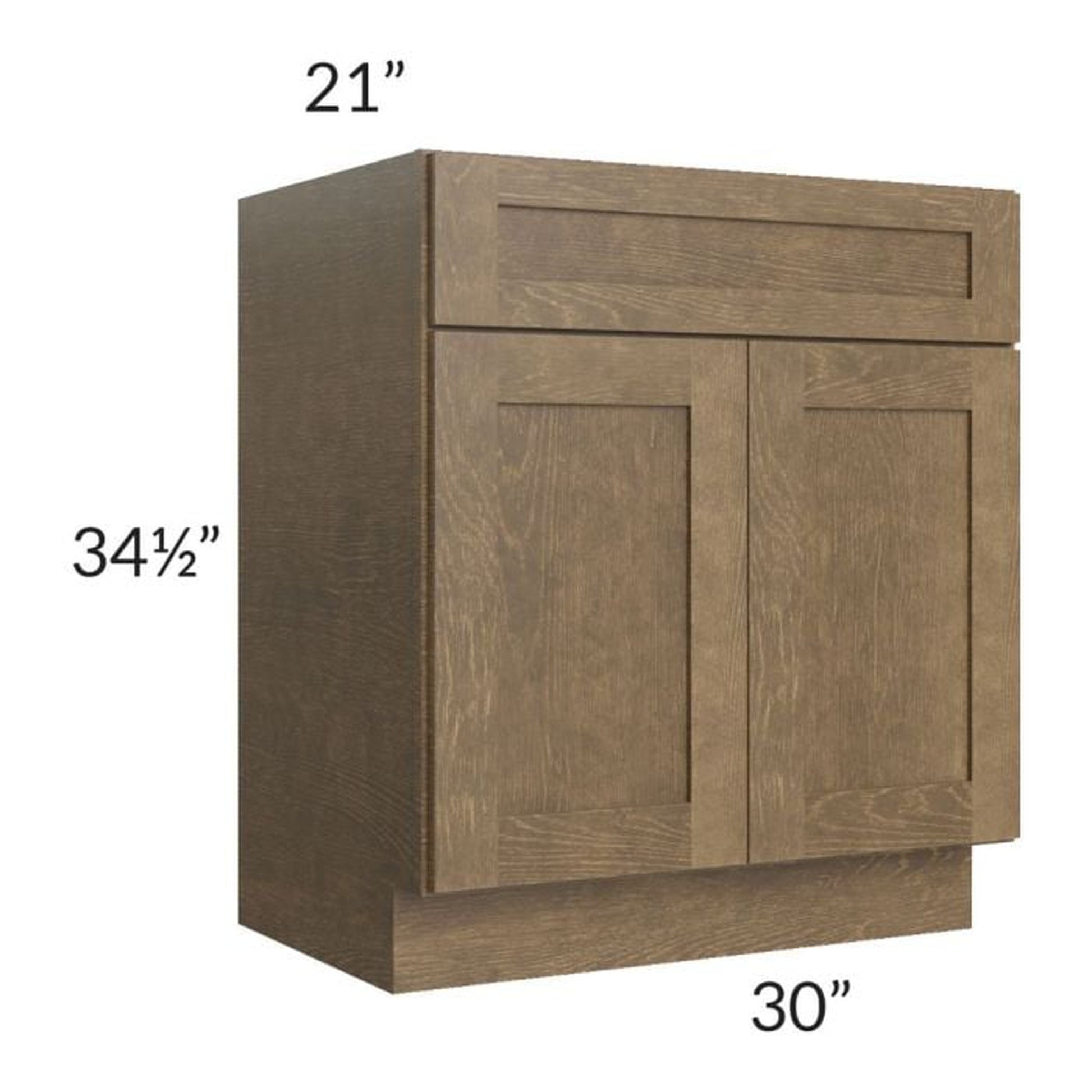 RTA Royal Bronze Shaker 30" Vanity Sink Base Cabinet with 1 Finished Side