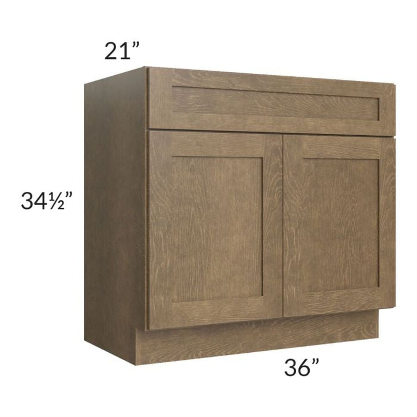 RTA Royal Bronze Shaker 36" Vanity Sink Base Cabinet with 1 Finished Side