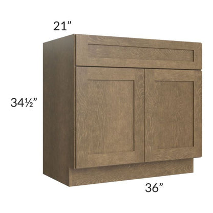 RTA Royal Bronze Shaker 36" Vanity Sink Base Cabinet with 1 Finished Side