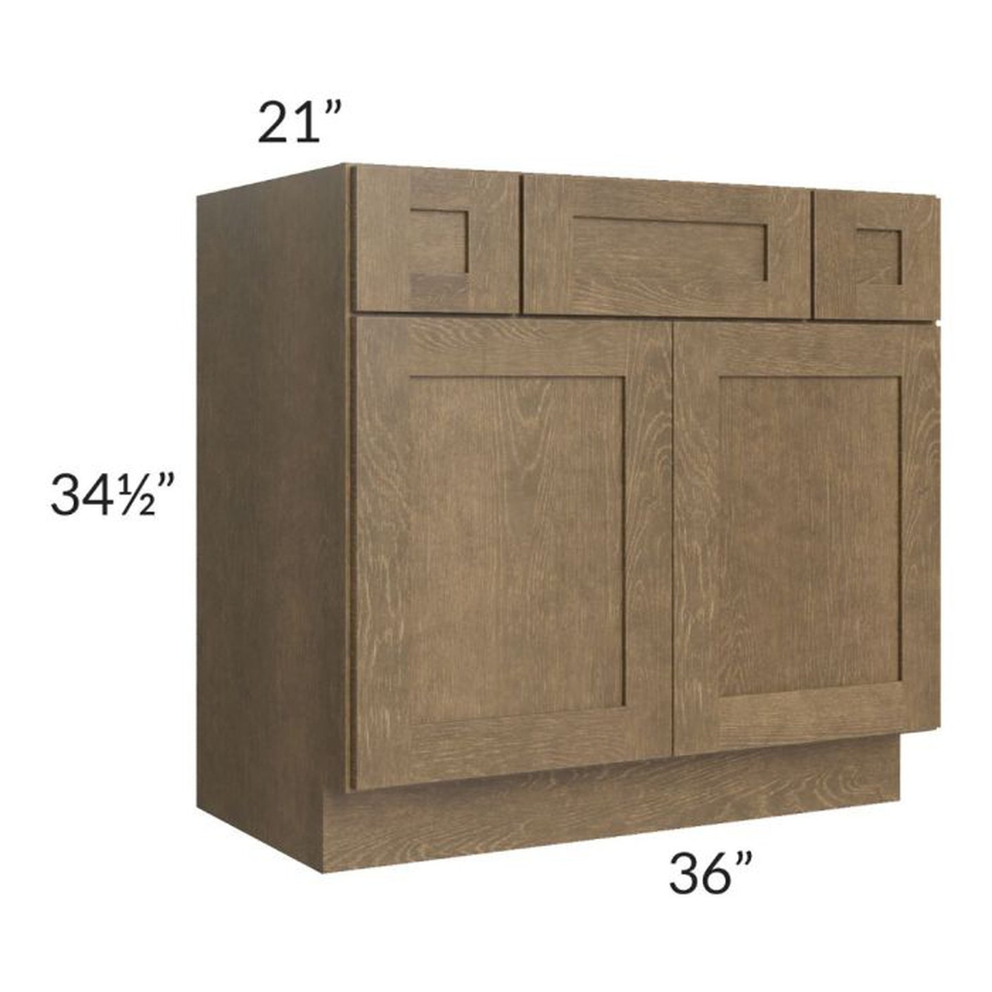 RTA Royal Bronze Shaker 36" Vanity Sink Base Cabinet with Drawers